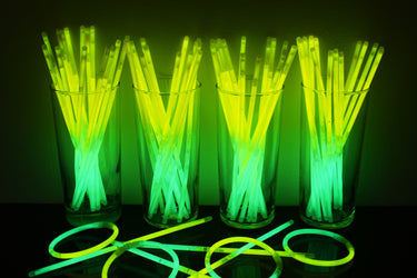 8 inch Premium Bi-Color Green/Yellow Glow Stick Bracelets- 100 per package